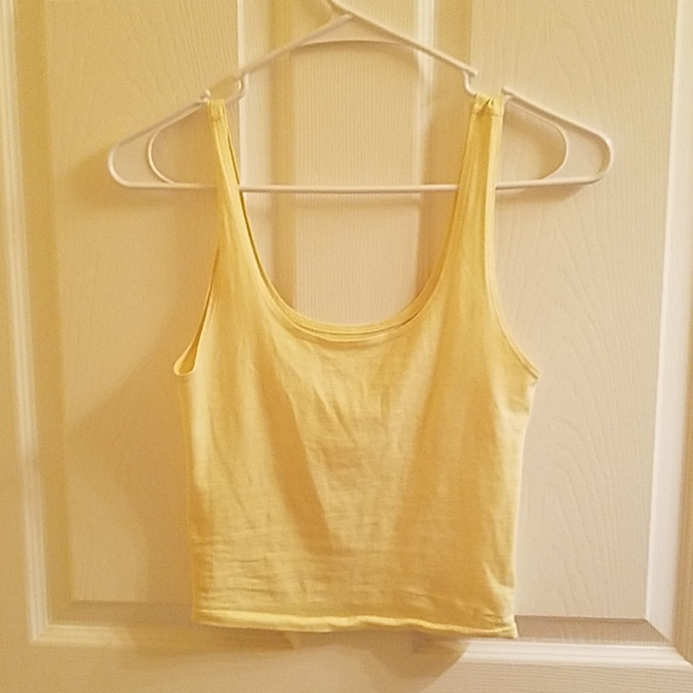 Yellow American Eagle stretch crop top XS